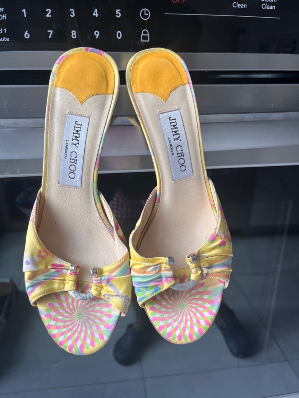 Jimmy Choo Silk Yellow Heels Sz 38 EU - Picture 11 of 11